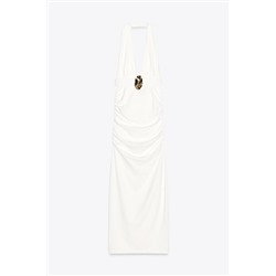 DRAPED HALTER DRESS