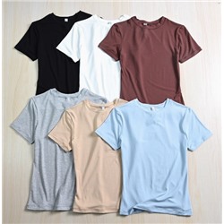 Мягкая модальная футболка с круглым вырезом и коротким рукавом