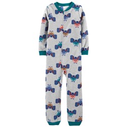 Carter's | Kid 1-Piece Monster Truck Fleece Footless PJs