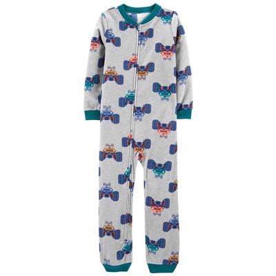 Carter's | Kid 1-Piece Monster Truck Fleece Footless PJs