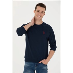 Erkek Lacivert Bisiklet Yaka Basic Sweatshirt