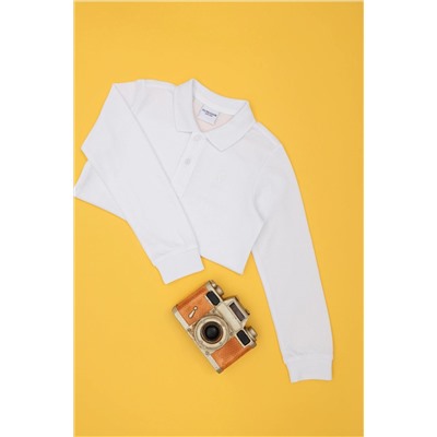 Erkek Çocuk Beyaz Basic Sweatshirt