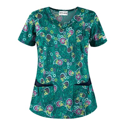 UA Pretty Persian Rain Forest Scrub Top