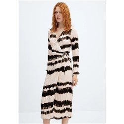 Vestido camisero plisado tie-dye