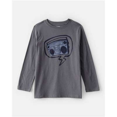 OshKosh B'gosh   Boys Fantasy Football Long-Sleeve Graphic Tee - Tan