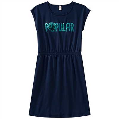 Mädchen Kleid mit Pailletten-Schriftzug