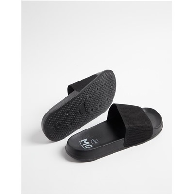Mesh Strap Slides, Men, Black