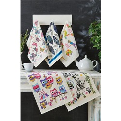 Casnack, Nora 5 Adet Baskılı Mutfak Havlusu Seti 30x50 cm