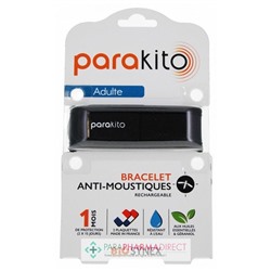 Parakito Bracelet Anti-Moustiques Rechargeable Adulte Classique Noir