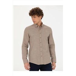 Pierre Cardin Bej Slim Fit Uzun Kollu Gömlek ELİFSU BUTİKHOME 1710521.VR036 ELİFSU BUTİKHOME