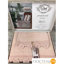 T0953/1 Набор полотенец SIKEL из 3-х предметов (30*50, 50*90 и 70*140) PAPATYA SOMON персик