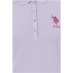 Kadın Lila Basic Polo Yaka Tişört