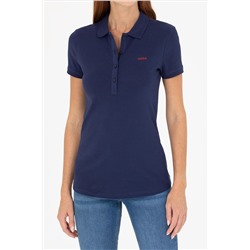 Kadın Lacivert Basic Polo Yaka Tişört