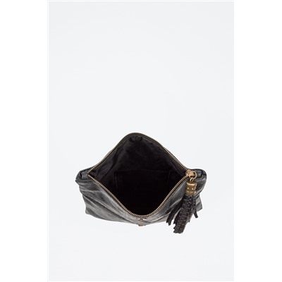 Bandolera de piel Negro