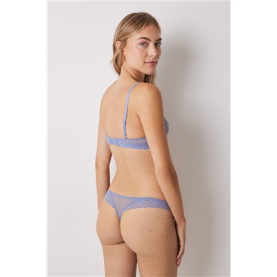 Tanga clásico plumeti encaje azul