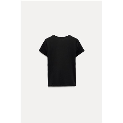 V-NECK COTTON T-SHIRT