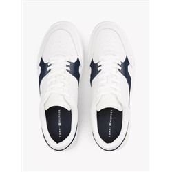 Leather Contrast Panel Court Sneaker