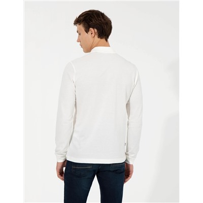 Ekru Slim Fit Sweatshirt