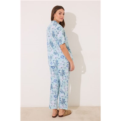 Pijama camisero Capri 100% algodón flores