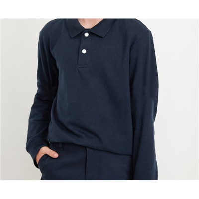 School Uniform Long-Sleeve Polo Shirt for Boys