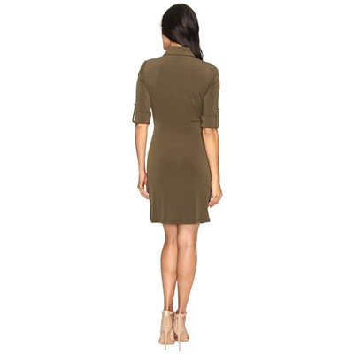 Jersey Shirtdress with Hardware