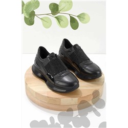 Bambi Siyah Siyah Taş Kadın Sneaker K01313000309