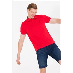 Erkek Kırmızı Basic Polo Yaka Tişört