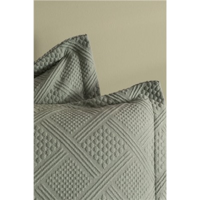 Triangle King Size %100 Pamuk Yatak Örtüsü - Haki