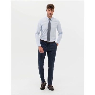 Açık Mavi Slim Fit Uzun Kollu Basic Gömlek