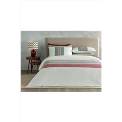 English Home Cosy Stripe Winter Soft Tek Kişilik Nevresim Takımı 160x220 Cm Kırmızı - Yeşil TYC00721720443