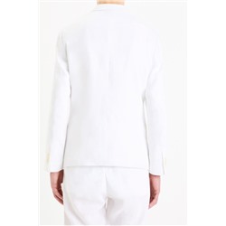 Chaqueta de traje slim fit de lino - Blanco