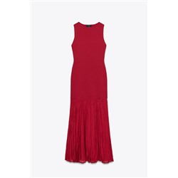 LONG COMBINED KNIT DRESS