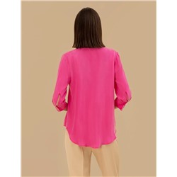 Fuşya Comfort Fit Uzun Kollu Gömlek