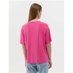 Fuşya Comfort Fit Tişört