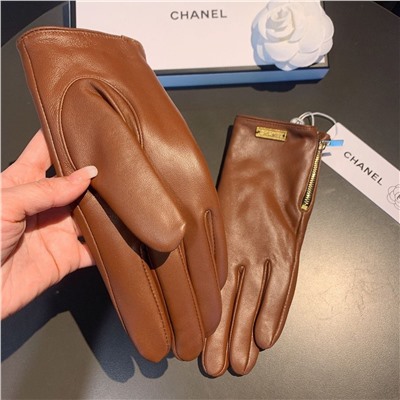 Женские утепленные кожаные перчатки  Chane*l