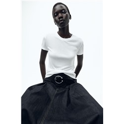 VISCOSE RIBBED T-SHIRT