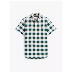 Regular Fit Plaid Stretch Oxford Shirt