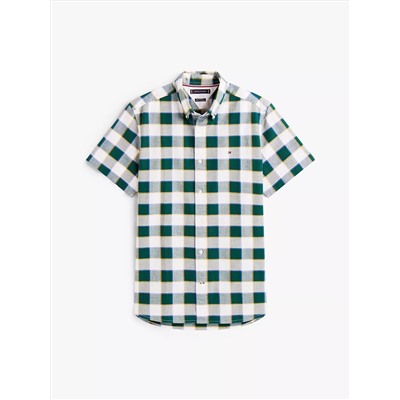 Regular Fit Plaid Stretch Oxford Shirt