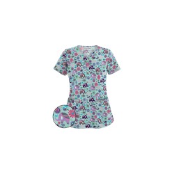 UA Beautiful Day Cool Blue Scallop Neck Scrub Top