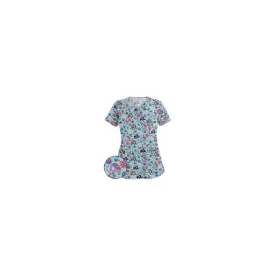 UA Beautiful Day Cool Blue Scallop Neck Scrub Top