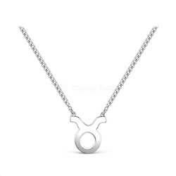 Колье из родированного серебра - Телец 925 пробы Кц-0105р