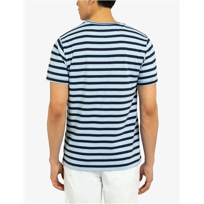 YARN DYE STRIPE JERSEY CREW NECK T-SHIRT