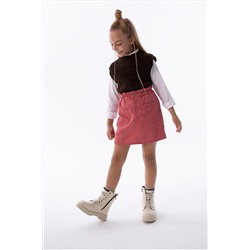 Defacto Kız Çocuk Paperbag Kadife Etek TYC00576406493
