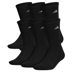 ADIDAS Men's Cushioned Athletic 6-Pack Crew Socks