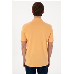 Erkek Regular Fit Polo Yaka Turuncu Basic Tişört