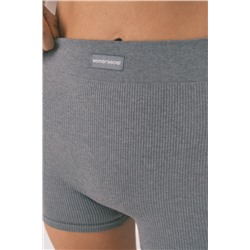 Pantalón corto canalé gris claro