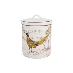 Банка для сыпучих продуктов, 1,3 л, керамика К, белая, Птицы, Hunting, 60946