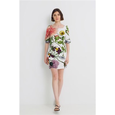 Vestido corto slim mangas abullonadas