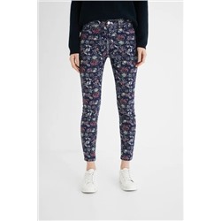 Pantalon skinny tobillero flores