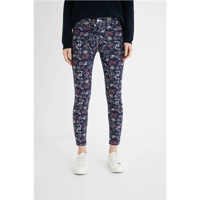 Pantalon skinny tobillero flores